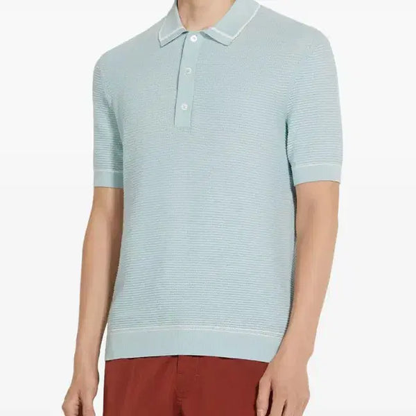[BUNJANG] ZEGNA 25SS Cotton Knit Polo Shirt / 제냐 25SS 코튼 니트 폴로 셔츠
