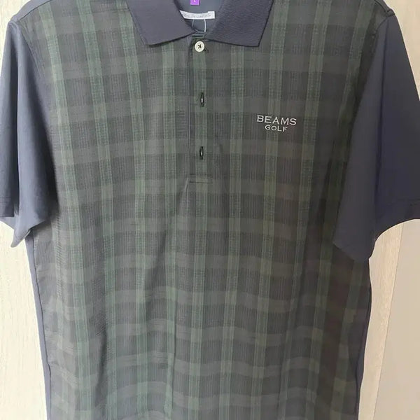 [BUNJANG] BEAMS GOLF Plaid Short Sleeve Polo Shirt Navy / 빔즈골프 체크 반팔 카라티 네이비