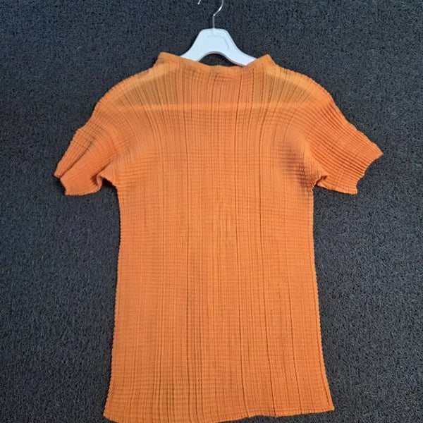 [BUNJANG] Issey Miyake Pleats Blouse Orange / 이세이미야케 플리츠