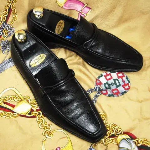 [BUNJANG] Salvatore Ferragamo Black Calfskin U-Tip Leather Strap Loafers / 이태리명품 페라가모 블랙카프 U팁 레더스트렙 로퍼 275 280