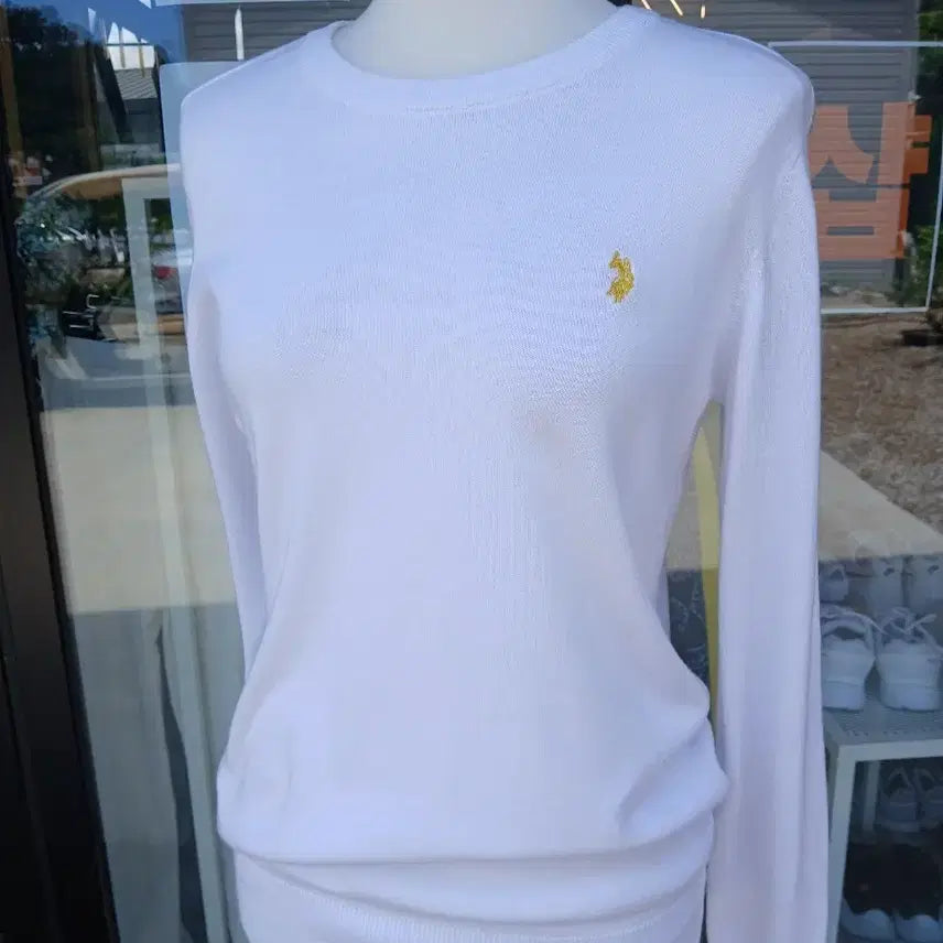 [BUNJANG] U.S. Polo Assn. Knitted Sweater White Size M / 유에스 폴로 아센 니트 화이트 95 M