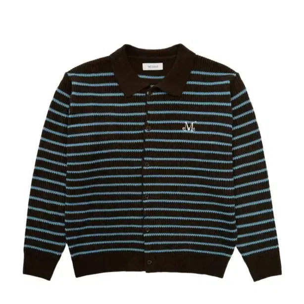 [BUNJANG] Musent Tour Stripe Collar Knit / 무센트 투르 스트라이프 카라 니트