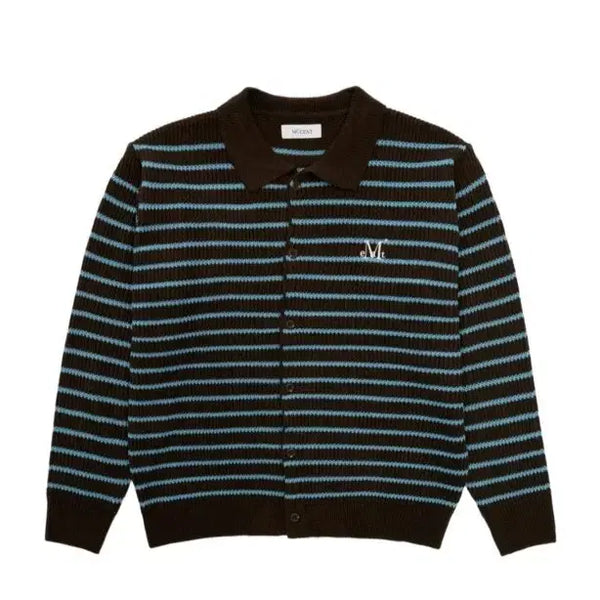 [BUNJANG] Musent Tour Stripe Collar Knit / 무센트 투르 스트라이프 카라 니트