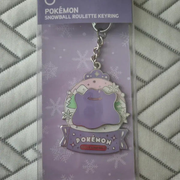 [BUNJANG] Pokemon Ditto Snow Globe Roulette Keychain (Sealed) / 미개봉) 포켓몬 메타몽 스노우볼 룰렛 키링