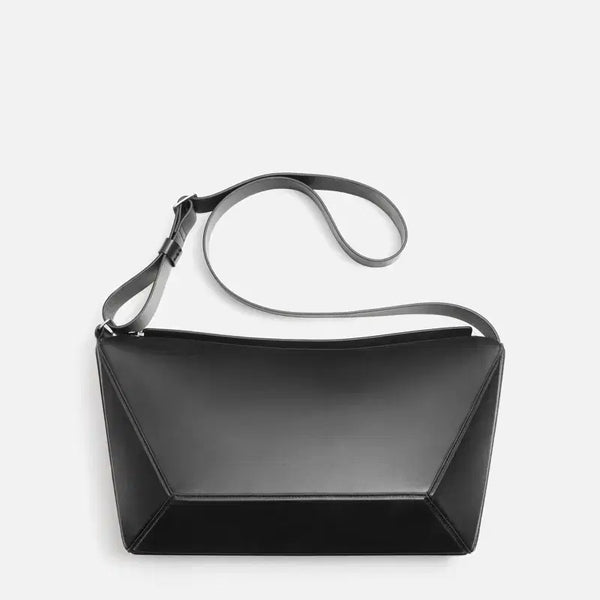 [BUNJANG] Zara Limited Edition L Size Black Leather Crossbody Bag / 자라 L 사이즈 레더 크로스백 블랙 - LIMITED EDITION