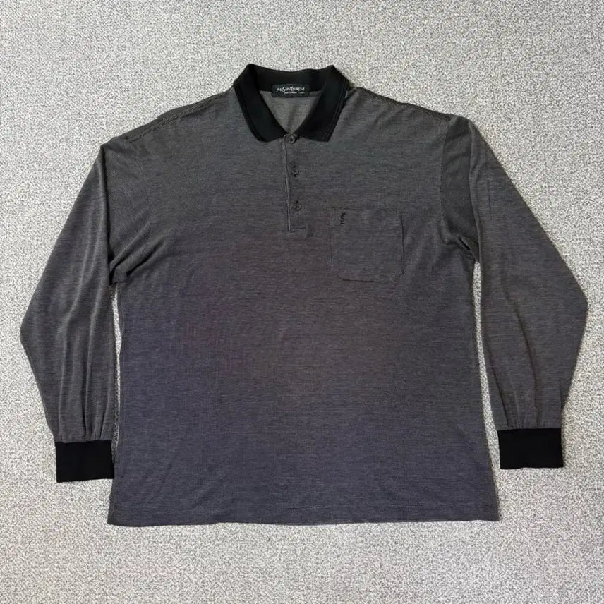 [BUNJANG] Saint Laurent Long Sleeve Polo Shirt / YSL 생로랑 긴팔 카라티 100