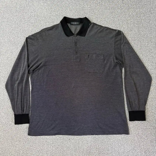 [BUNJANG] Saint Laurent Long Sleeve Polo Shirt / YSL 생로랑 긴팔 카라티 100