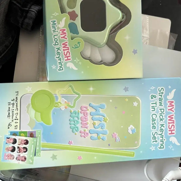 [BUNJANG] NCT WISH Mega Coffee Mini Log Keychain Tin Case Straw Pick Set / NCT WISH 엔시티위시 메가커피 미니로그키링 틴케이스 스트로우픽