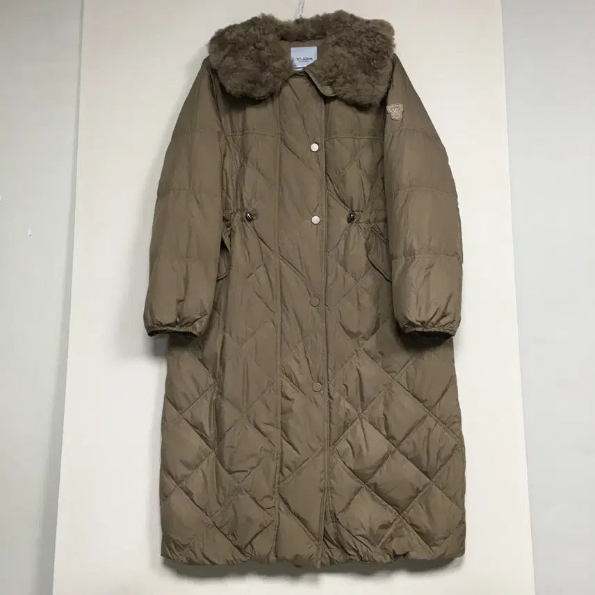 [BUNJANG] Senjohn Quilted Goose Long Padding with Wool Collar / 센죤 양모카라 퀼팅 구스 롱패딩 55