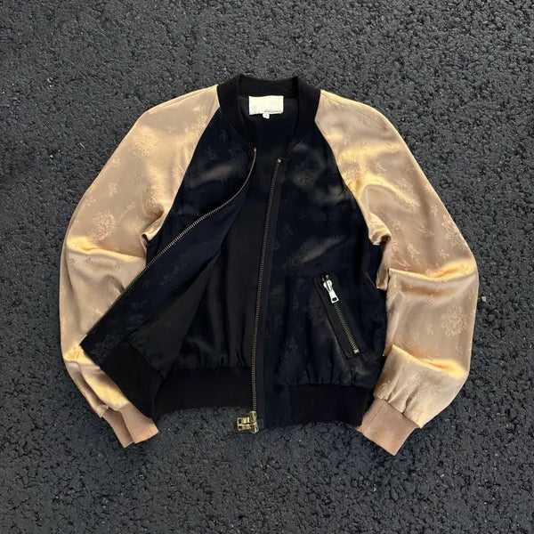 [BUNJANG] 3.1 Phillip Lim Patterned Silk Bomber Jacket / 3.1 Phillip Lim 패턴 포인트 실크 블루종 자켓