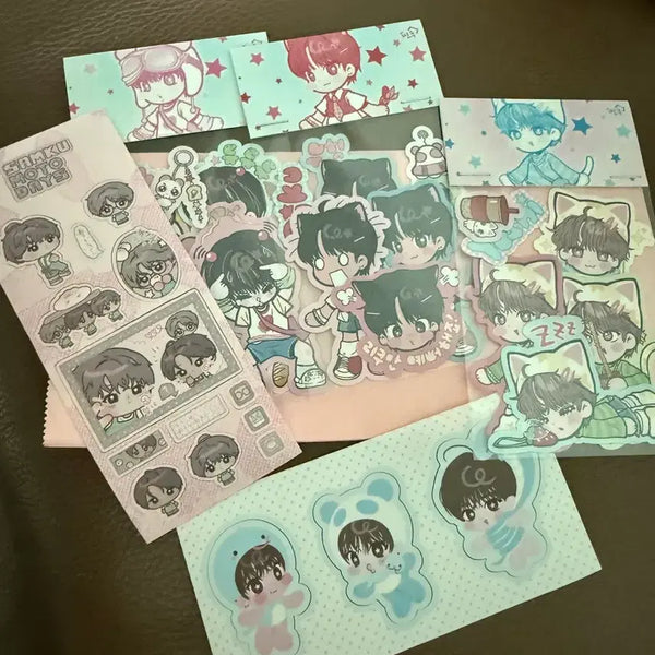 [BUNJANG] NCT WISH Riku Yushi Sakuya Sticker Set / 엔시티 위시 삼쿠 핀쿠 리쿠 사쿠야 유우시 비공굿 스티커 굿즈