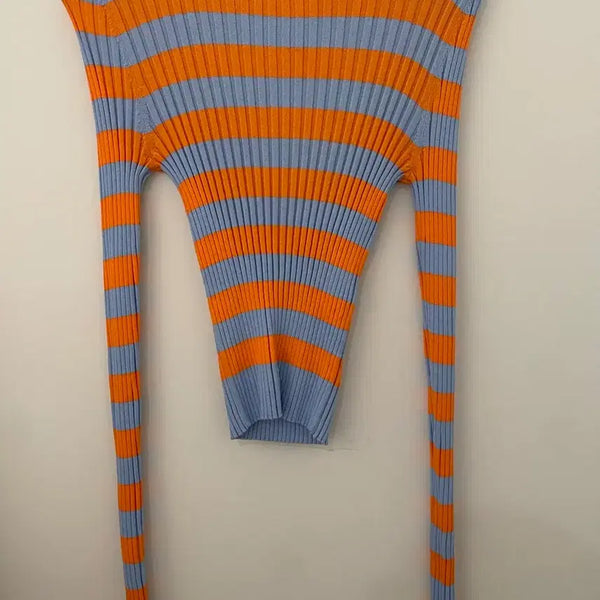 [BUNJANG] Zara Striped Ribbed Knit Sweater / [S] 자라 스트라이프 골지 니트