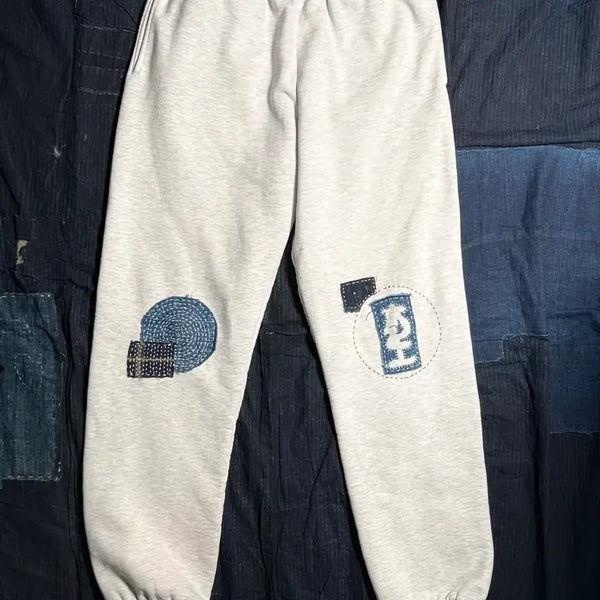 [BUNJANG] Obey x Mokuto Sashiko Boro Sweatpants / Obey by Mokuto 사시코 보로 이스태블리쉬드 웍스 아이즈 스웻팬츠 M