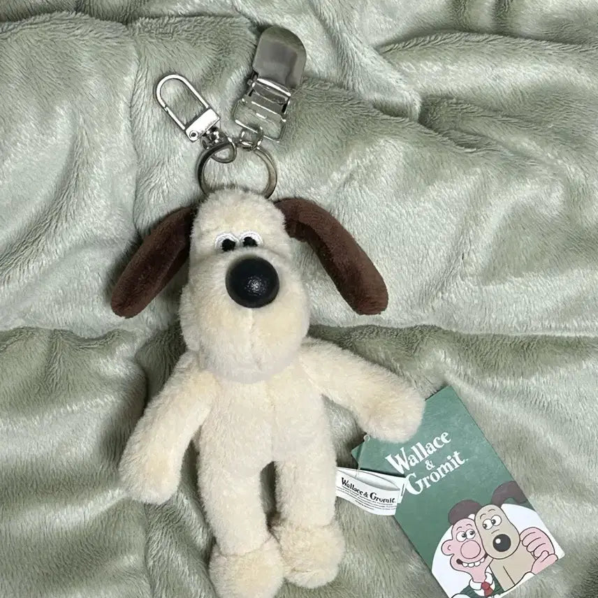 [BUNJANG] Wallace & Gromit 2-Way Plush Clip Keychain / 택0,새상품) 월레스와 그로밋 2way 집게 인형 키링