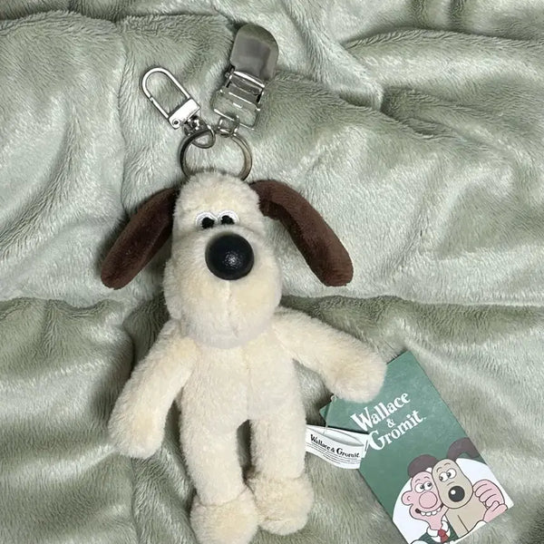 [BUNJANG] Wallace & Gromit 2-Way Plush Clip Keychain / 택0,새상품) 월레스와 그로밋 2way 집게 인형 키링