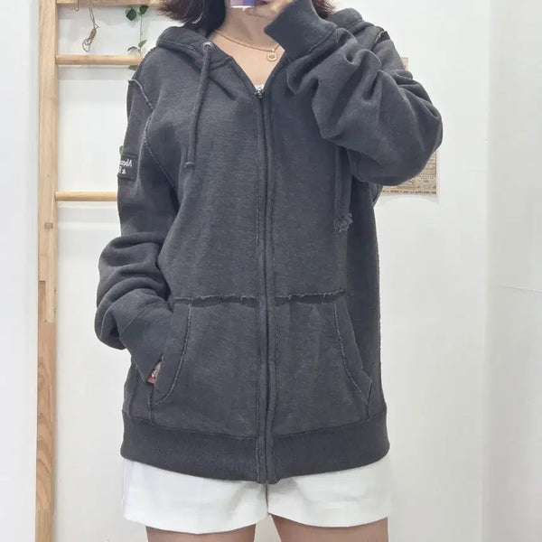 [BUNJANG] Abercrombie & Fitch Pattern Lined Hooded Zip-Up Hoodie M / [프립]M/아베크롬비 안감 패턴 후드 집업