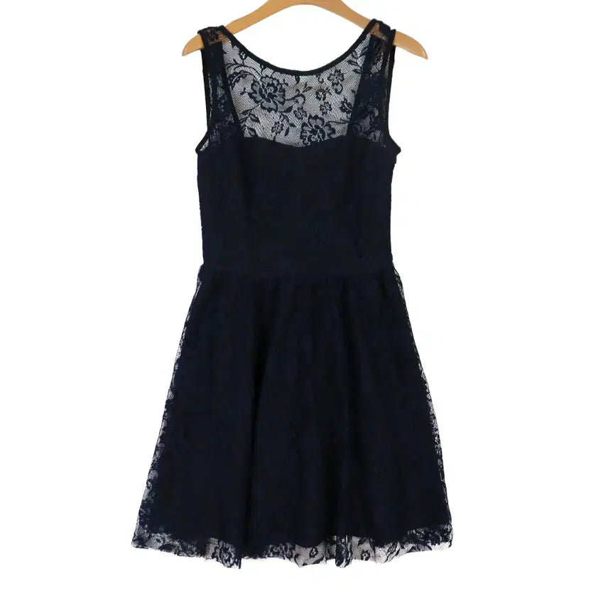 [BUNJANG] ZARA Navy Lace Flare Dress M / ZARA 자라 네이비 레이스 원피스 M 플레어 파티룩