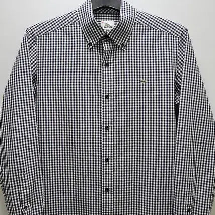 [BUNJANG] Lacoste Black Check Shirt / 라코스테 블랙 체크 셔츠 드라이완료
