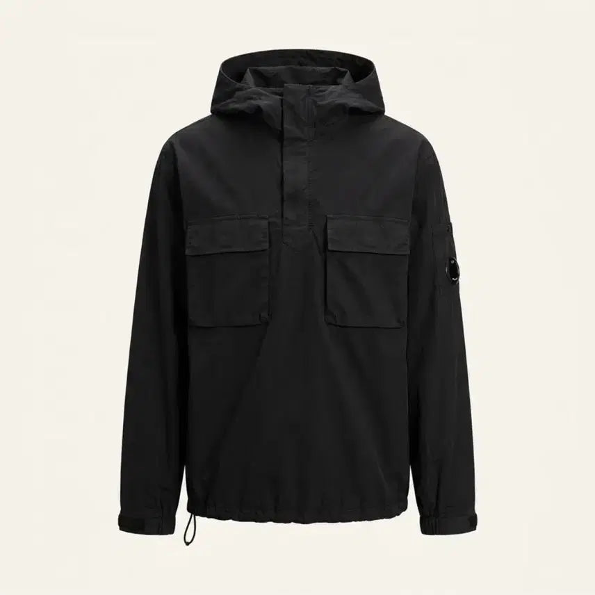 [BUNJANG] CP Company Lens Applique Cotton Hooded Anorak Black (2XL) / CP컴퍼니 렌즈와펜 코튼 후드 아노락 블랙 (2XL)