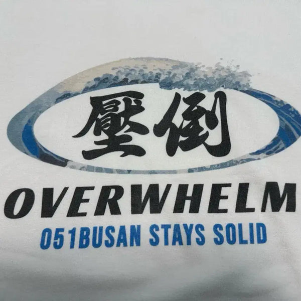 [BUNJANG] L Size Busan Wave Half-Length T-Shirt / L) 압도 부산 파도 반필티