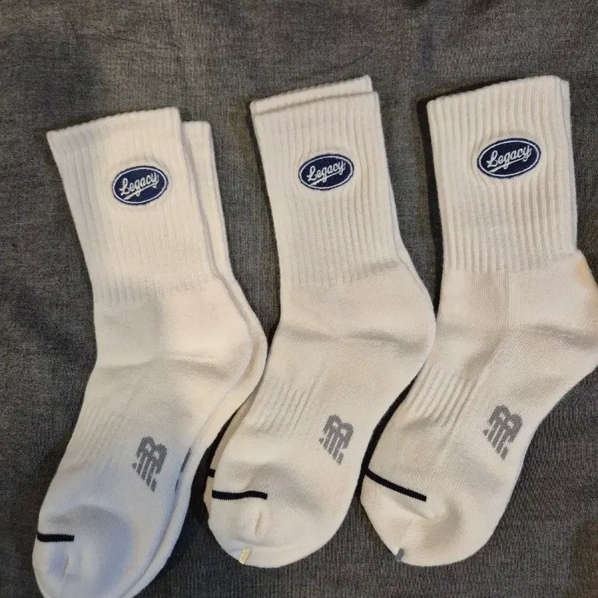 [BUNJANG] New Balance Legacy Sports Socks 3-Pack Set / 뉴발란스 레거시 스포츠 양말 3켤레 세트