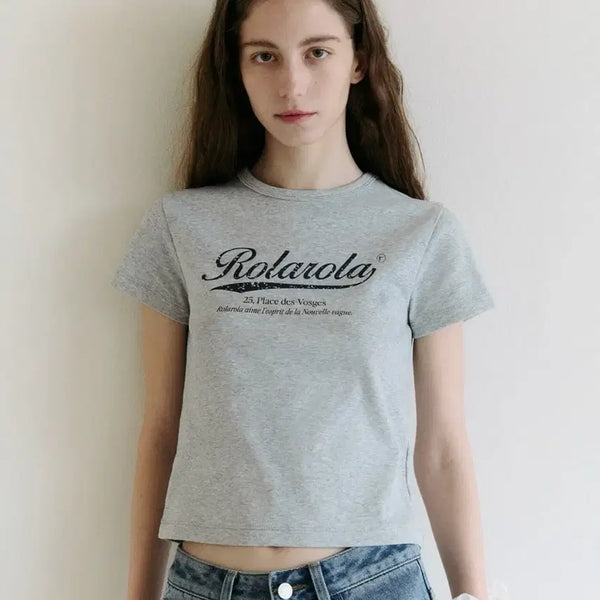 [BUNJANG] Roller Coaster Vintage Crack Logo T-Shirt Grey M / 로라로라 빈티지 크랙 로고 티셔츠 그레이m 무신사