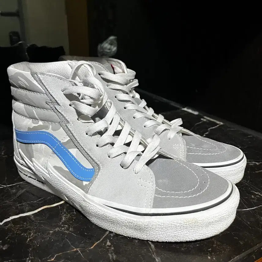 [BUNJANG] AAPE x Vans Vault Sk8-Hi Grey Blue / [270] 에이프(AAPE) X 반스 볼트 스케이트 하이 그레이 블루
