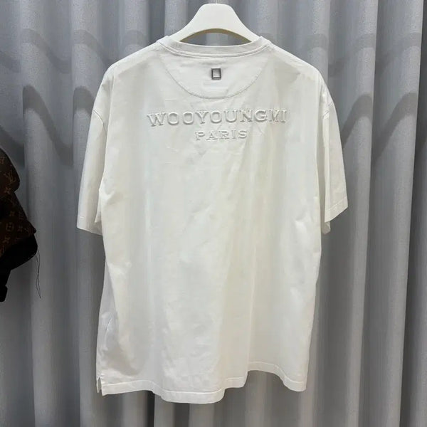 [BUNJANG] Wooyoungmi Cotton Pyramid Back Logo Short Sleeve T-Shirt / [정품] 우영미 코튼 피라미드 백로고 반팔 티셔츠