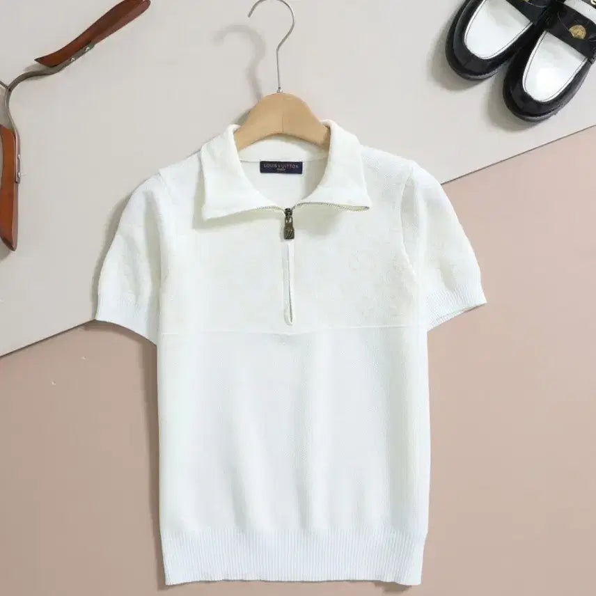 [BUNJANG] Louis Vuitton White Short Sleeve Knit Top / 루이비통 화이트 반팔 니트(병행수입)