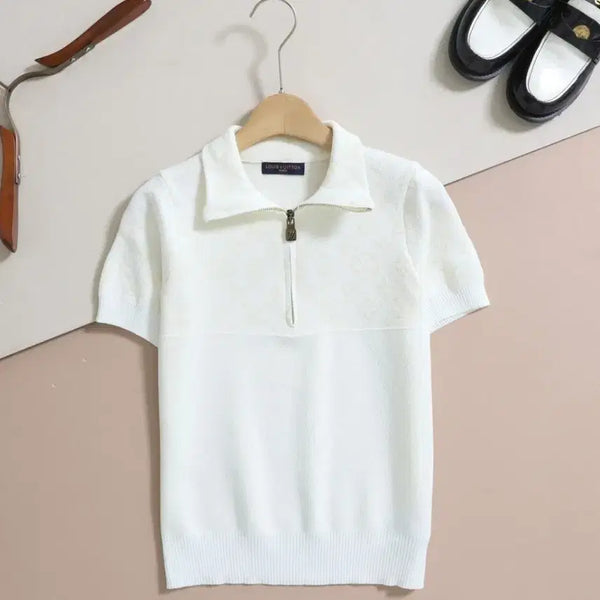 [BUNJANG] Louis Vuitton White Short Sleeve Knit Top / 루이비통 화이트 반팔 니트(병행수입)