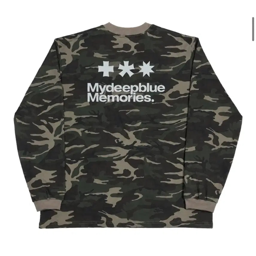 [BUNJANG] My Deep Blue Memories Camouflage Long Sleeve Shirt / 마이딥블루 메모리즈 카모플라쥬 롱슬리브 공용가능 F 살안템