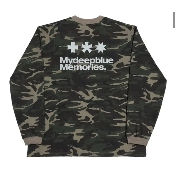 [BUNJANG] My Deep Blue Memories Camouflage Long Sleeve Shirt / 마이딥블루 메모리즈 카모플라쥬 롱슬리브 공용가능 F 살안템