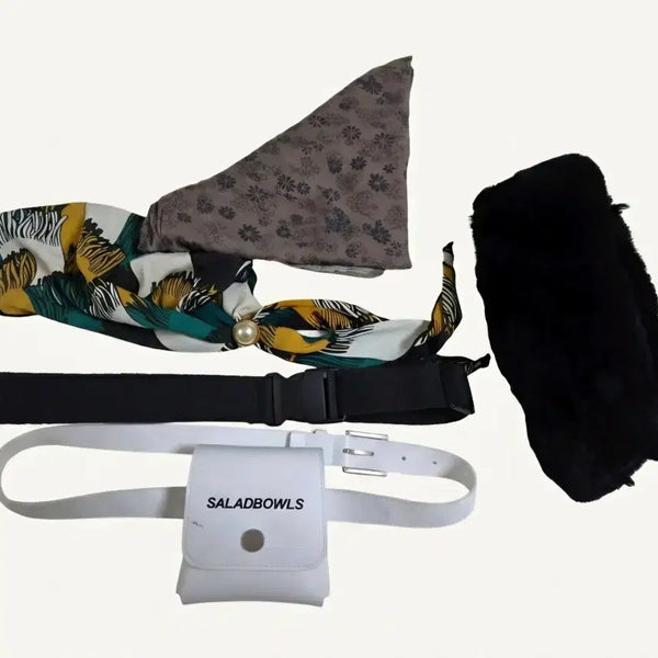 [BUNJANG] Scarf, Belt, and Fur Muffler Set / 악세사리 벨트, 퍼, 스카프 일괄