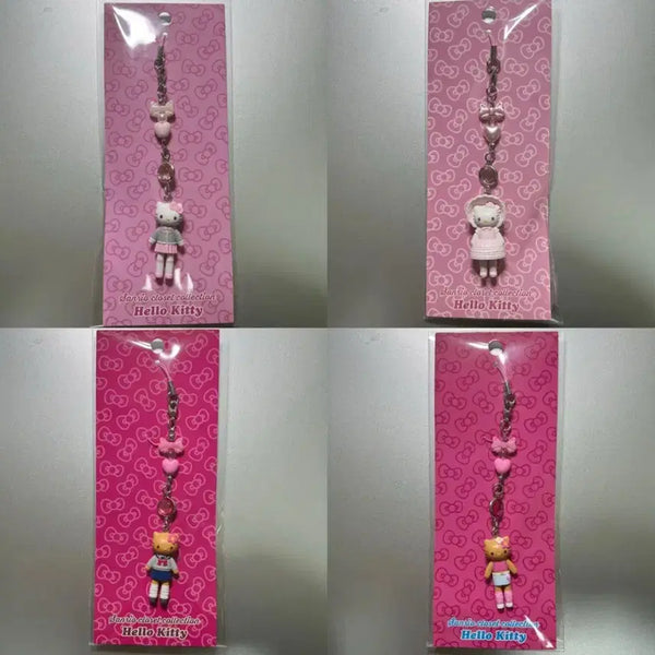 [BUNJANG] Hello Kitty Closet Collection Strap Figure Keyring / 헬로키티 클로젯 컬렉션 스트랩 피규어 키링 롱다리 갸루 로리타 교복 태닝