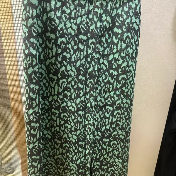 [BUNJANG] System Leopard Pattern Knit Long Skirt / 한섬 시스템 레오파드 패턴 니트 스커트
