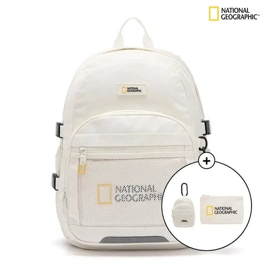 [BUNJANG] National Geographic Ivory Backpack (New) / 내셔널지오그래픽 아이보리 백팩(새상품)