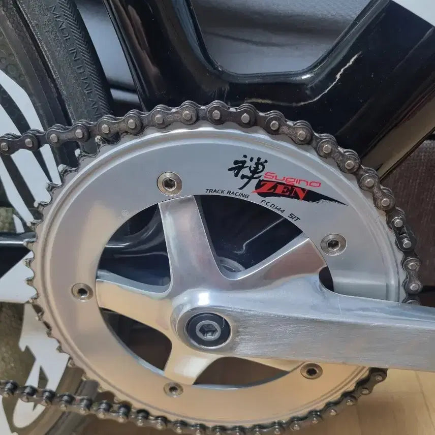 [BUNJANG] Sugino Zen 51T Engraved Chainring with Bolts / 스기노젠 51티 각인 100%무하자 볼트 포함