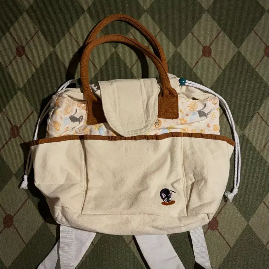 [BUNJANG] Studio Ghibli Kiki's Delivery Service Canvas Tote Bag Backpack / 지브리 마녀배달부키키 토트백 백팩 가방