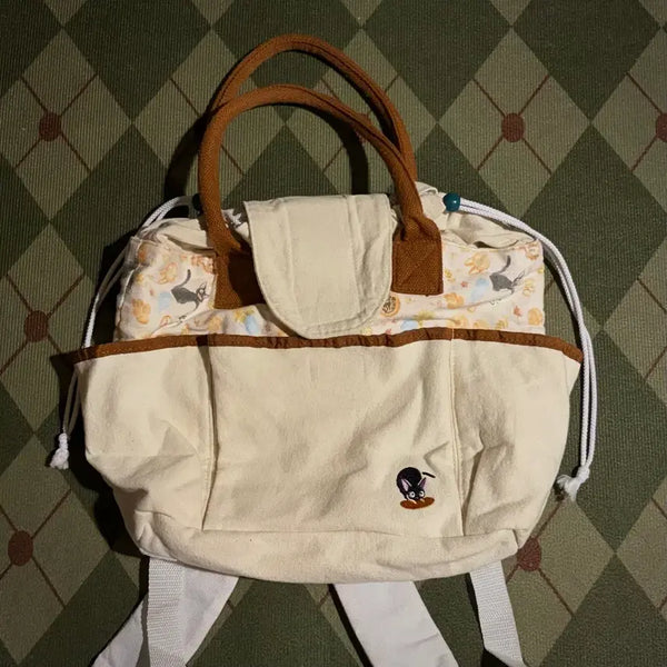 [BUNJANG] Studio Ghibli Kiki's Delivery Service Canvas Tote Bag Backpack / 지브리 마녀배달부키키 토트백 백팩 가방