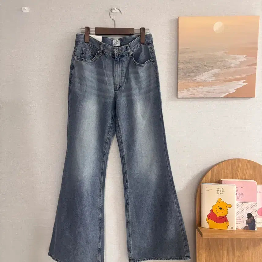 [BUNJANG] DEEP Mid-Rise Wide Bootcut Thin Denim Pants / (새상품)DEEP 얇은 데님 미들라이즈 와이드부츠컷