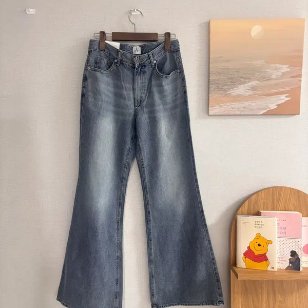 [BUNJANG] DEEP Mid-Rise Wide Bootcut Thin Denim Pants / (새상품)DEEP 얇은 데님 미들라이즈 와이드부츠컷