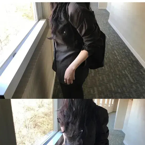 [BUNJANG] Tilda Weave Pocket Shirt (Brown) / 틸다 위브 포켓 셔츠 (브라운)