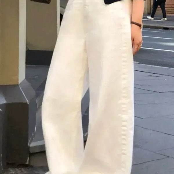 [BUNJANG] All Day Basic Cotton Wide Pants Ivory / 올데이 베이직 코튼 와이드 팬츠