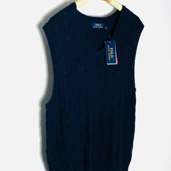 [BUNJANG] Polo Cable Knit Vest Navy / 폴로 니트 조끼