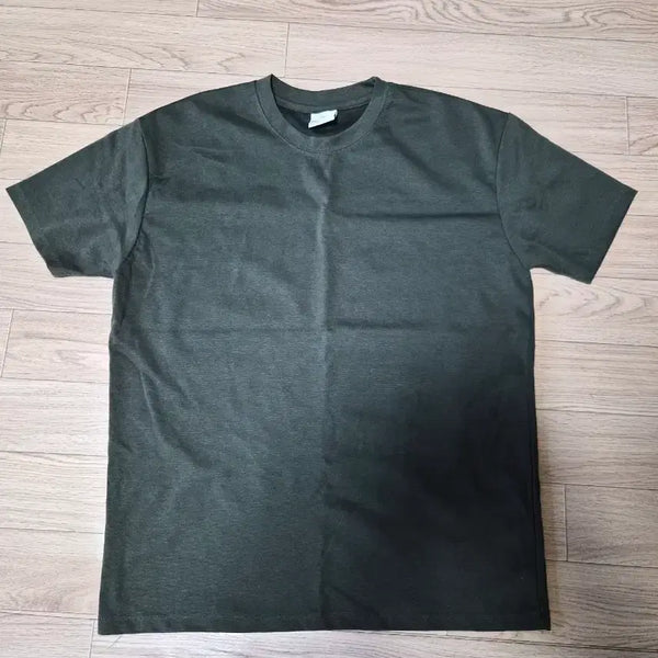 [BUNJANG] Muscle Fit Plain Short Sleeve T-Shirt - Deep Green / 기본 머슬핏 무지 반팔 티셔츠 짙은 녹색