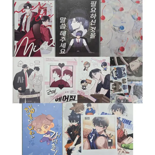 [BUNJANG] Garbage Time Fanbook Bundle (Featuring Sung Joon-soo, Sang-ho, Park Byeong-chan, Choi Jong-soo) with Photocards, Postcards, Stickers, and Polaroids / 가비지타임 갑타 회지 츄현님 이육님 폴라 엽서 포카 스티커 특전 인형 나눔 빵준 ncp 논씨피 전영중 성준수 박병찬 기상호 진재유 공태성 정희찬 김다은 최종수