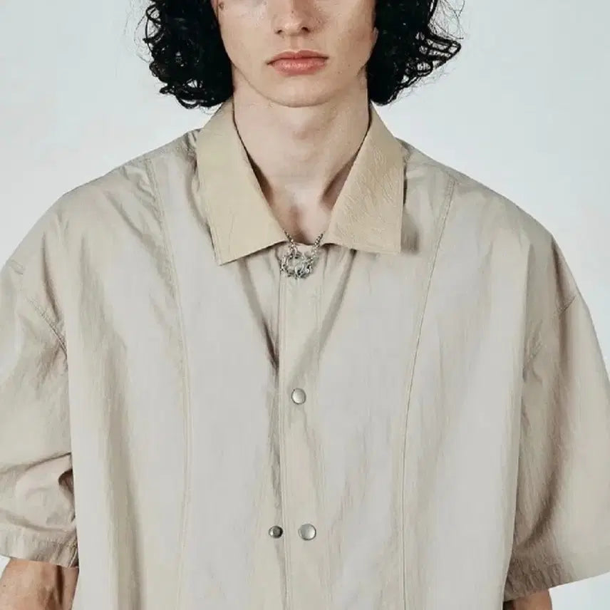 [BUNJANG] Alene Half Shirt Beige / 2)알렌느 하프셔츠