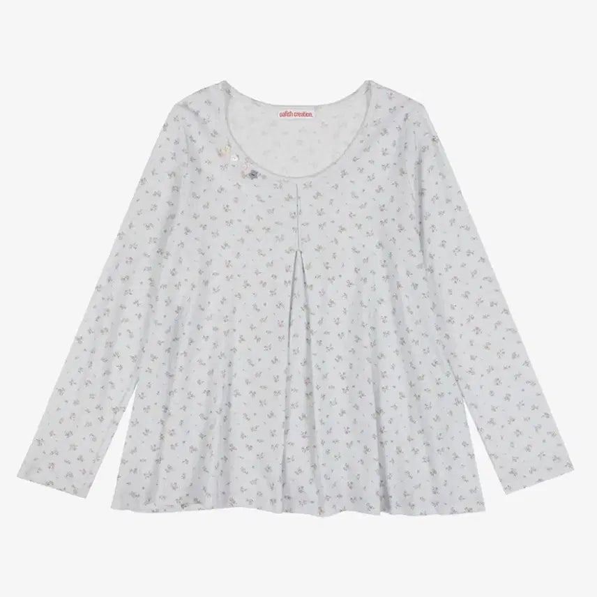 [BUNJANG] OFISH Floral Tuck Longsleeve, Sky Blue / (새상품)오피쉬 롱슬리브 Floral Tuck Longsleeve, Sky Blue
