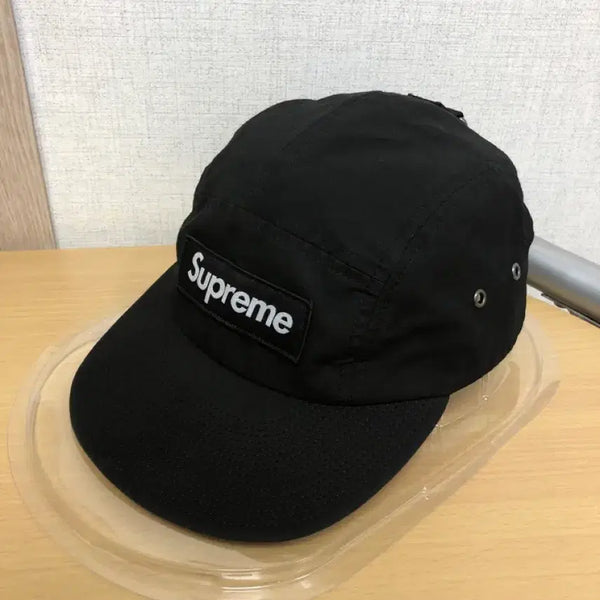 [BUNJANG] Supreme 23FW Wax Cotton Camp Cap Black / 슈프림 23FW 왁스 코튼 캠프캡 블랙