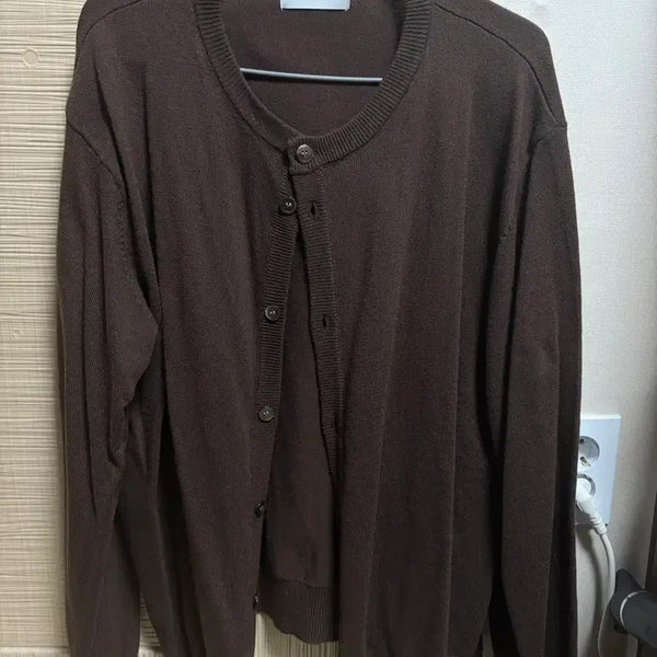 [BUNJANG] Juang Homme Cropped Round Neck Cardigan Brown / 주앙옴므 브라운 가디건